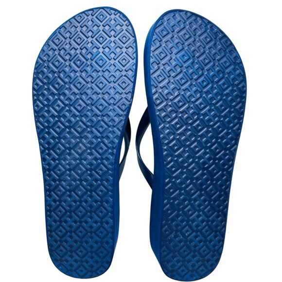Tory Burch Platform Flip-Flops, floral pattern Montauk Navy/Happy Times. Size 10 - Picture 8 of 8